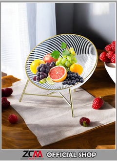 ZCM-HAPPY Gold-Edged Fruits and Snacks Tray for Living Room Coffee Table and Office Display  - Image 1