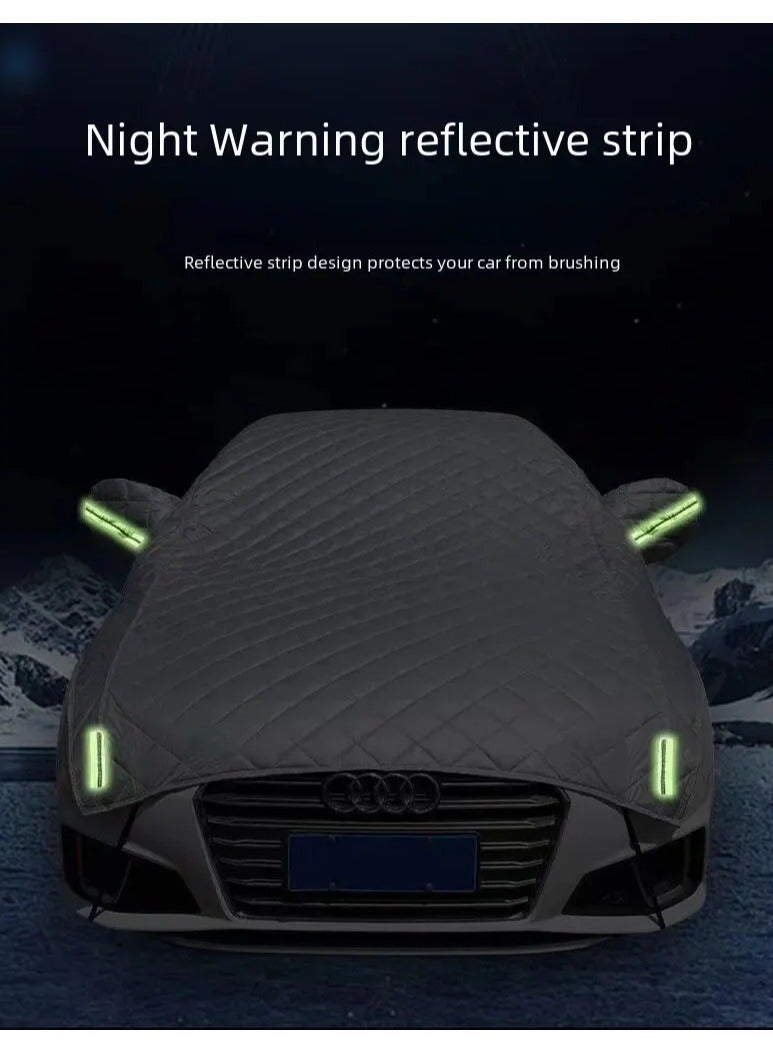 AROAQ Thick Cotton Car Cover Half Sunshade Heat Insulation Anti-ice Windshield Cover Sunshade Blanket Protection Cloth - Image 5