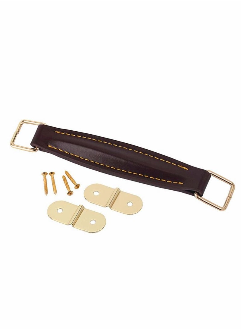 Excefore Guitar Amplifier Handle, Vintage Style Guitar AMP Amplifier Handle, PU Leather Internal Steel, Replacement Amp Handle Strap for Guitar Amplifiers Speaker (Brown)  - Image 1