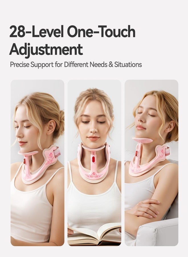 Owlprince Posture Corrector for Neck, Memory Foam Neck Support Brace for Pain Relief, Cervical Spine Alignment, 360° Adjustable Neck Collar - Printed Pink - Image 4