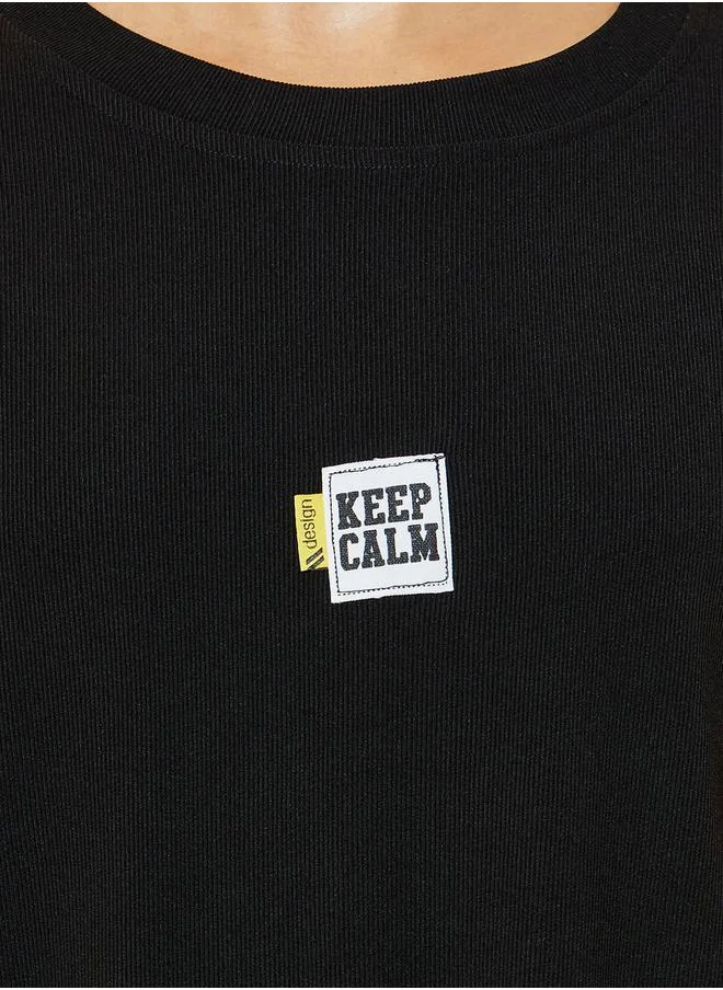 Styli Slogan Text Patch Detail Oversized T-Shirt