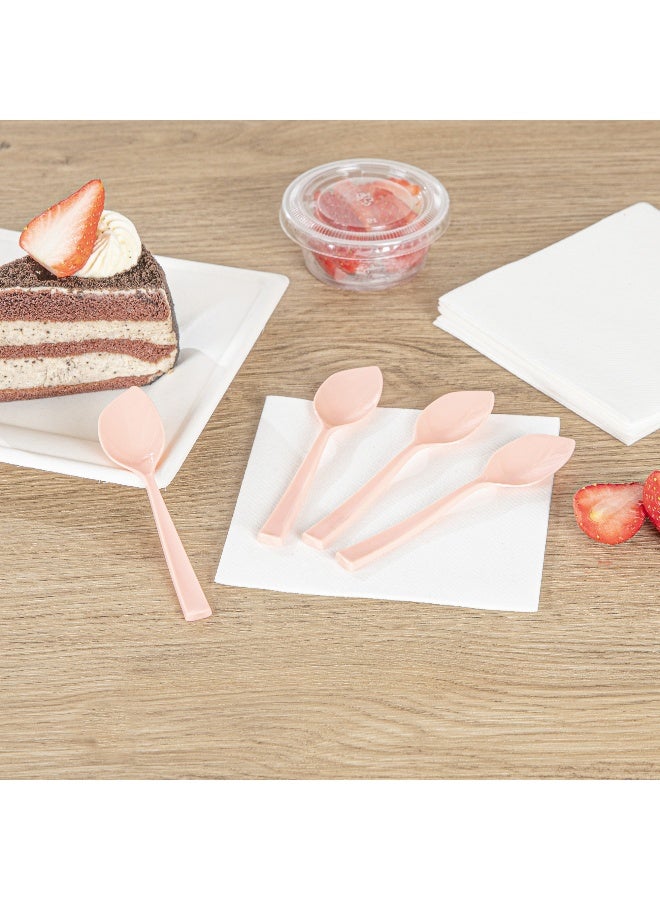 Restaurantware ملاعق حلوى 4.5 × 1 بوصة، 500 ملعقة تذوق قابلة للتصرف - مقابض قوية، بلاستيك كورال ممتاز، ملاعق آيس كريم ثقيلة، للايس كريم، السندات، البودينغ، وأكثر - Image 4