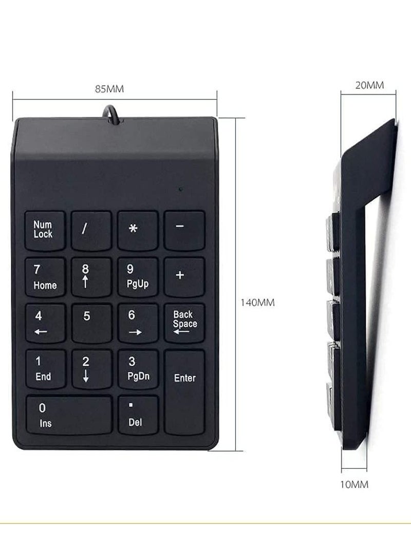 Mini USB Keyboard USB Wired Numeric Keyboard Keypad Adapter 19 Keys - Image 4