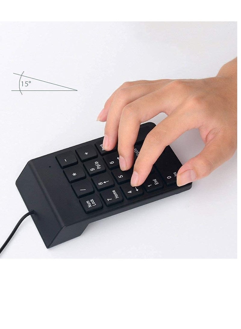Mini USB Keyboard USB Wired Numeric Keyboard Keypad Adapter 19 Keys - Image 3