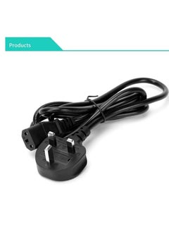 DKURVE® Kettle Lead 250V 10A Power Cable UK Mains Lead for PC Computer TV Monitor Printer etc, 3 Pin UK Plug to IEC 320 C13 AC Power Cord (1.5M)