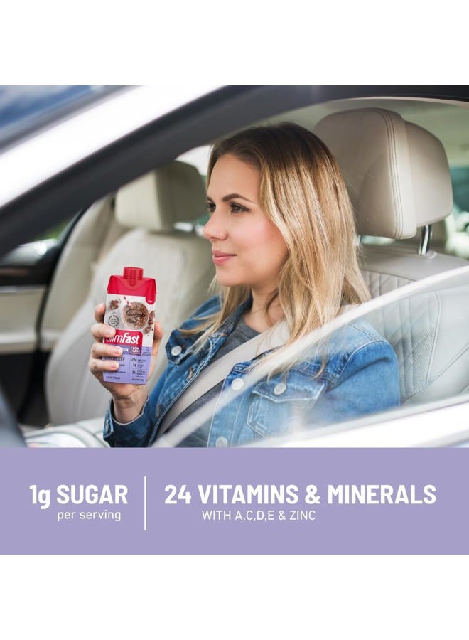 SlimFast Protein Shake, Chocolate- 20g Protein, Meal Replacement Shake Ready to Drink, High Protein with Low Carb and Low Sugar, 24 Vitamins and Minerals, 12 Count (Pack of 1) (Packaging May Vary) - Image 5