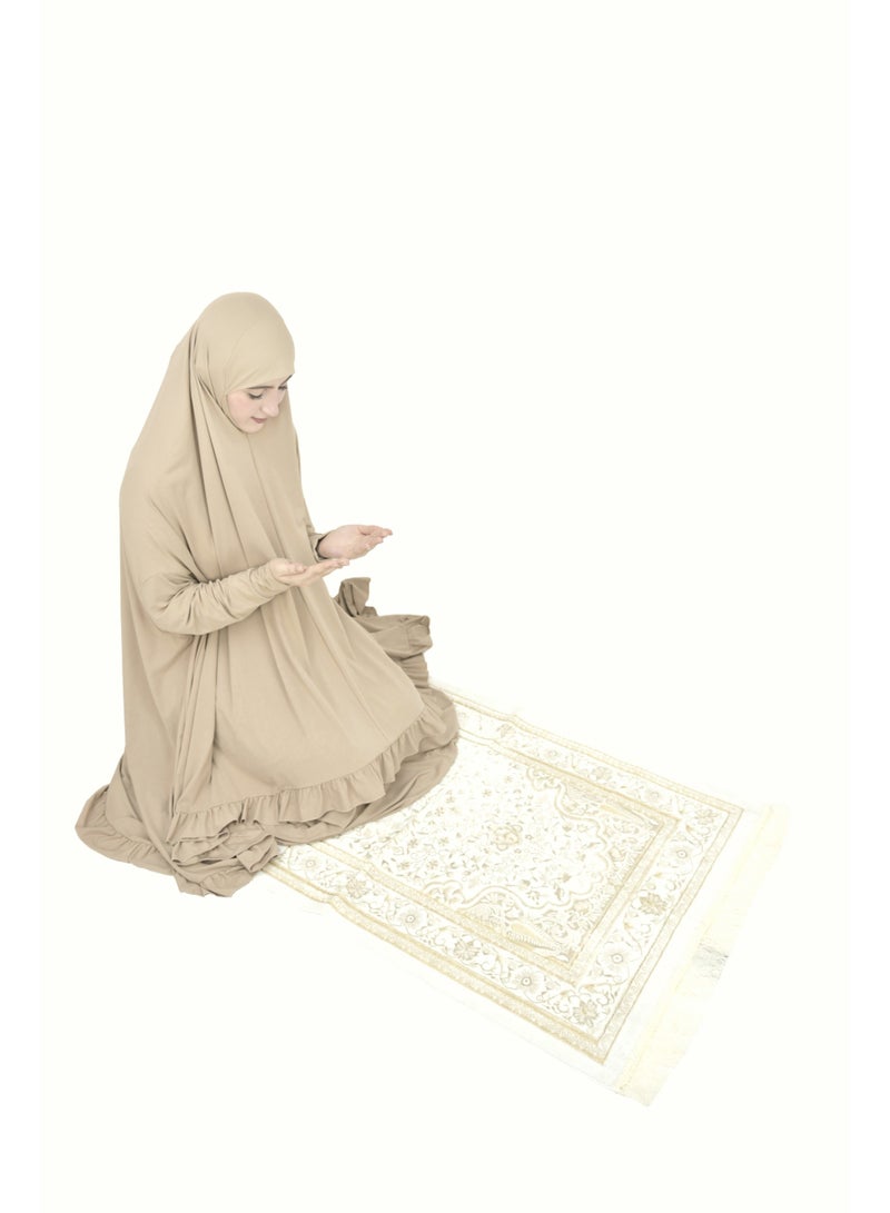 DAMAS COLLECTION Two Piece Islamic prayer dress women with sleeve - Prayer Clothes for Women - Prayer Abaya For women - Jilbab 2 piece, Umrah essentials for women - Prayer set - Image 3