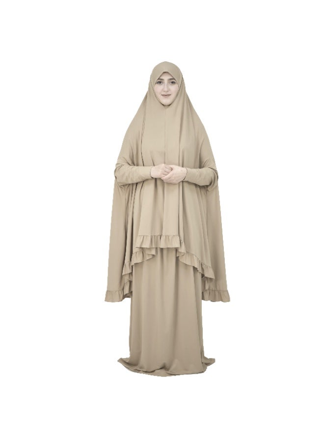 DAMAS COLLECTION Two Piece Islamic prayer dress women with sleeve - Prayer Clothes for Women - Prayer Abaya For women - Jilbab 2 piece, Umrah essentials for women - Prayer set - Image 4