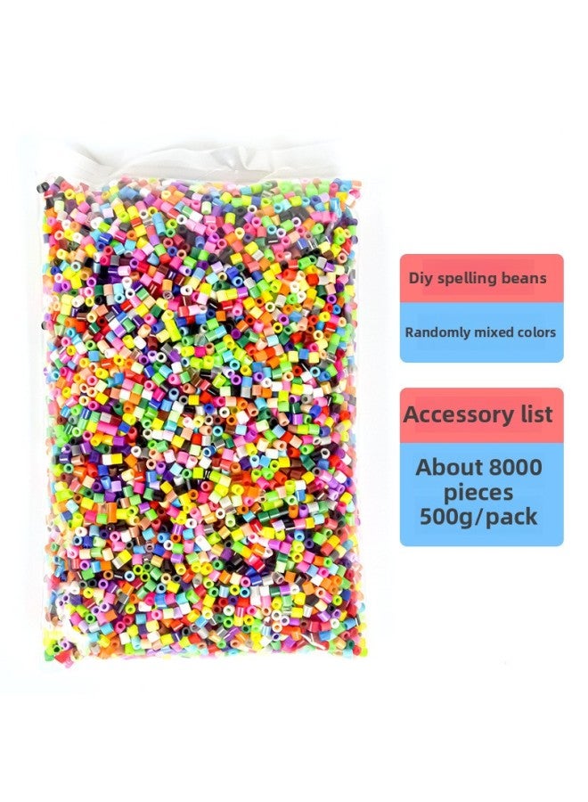 Spelling Beans 5mm Supplementary Package Handmade Diy Puzzle Tube Beads Educational Children's Toys Fusion Beans Hot Beads Spell Beans-Color:5mm Beans 500 Grams Of Random Color Mixing - Image 1