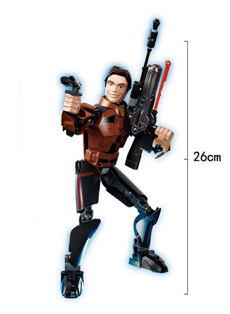 Planet Series Model Building Blocks, Movable Joints, Small Particle Assembly Toys (Brown Han Solo) - Image 2