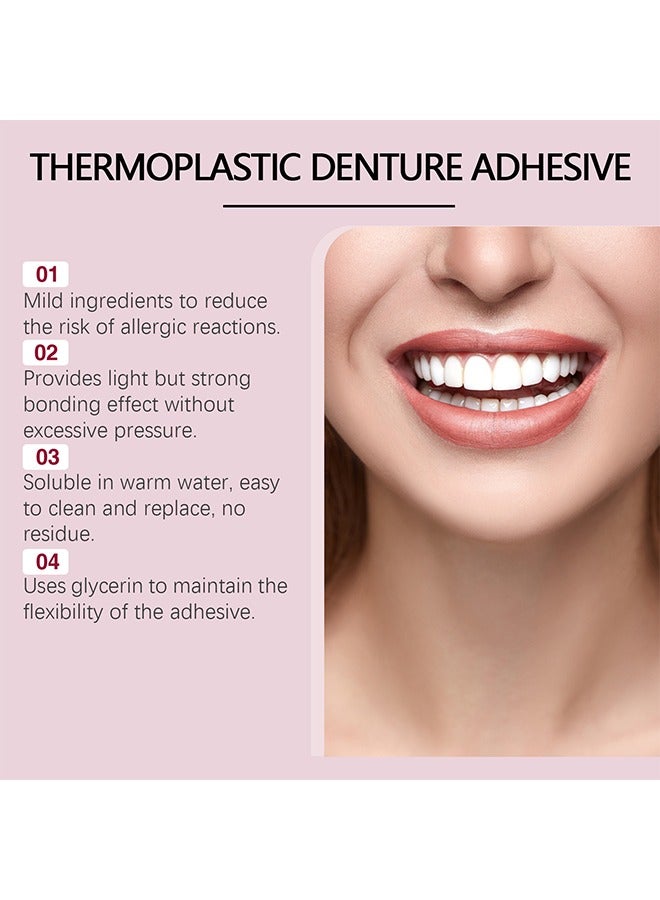 أورالحوي لاصقة أطقم الأسنان من البلاستيك الحراري، لاصقات ثابتة لأطقم الأسنان، تستخدم لإصلاح وتأمين الأطقم المتخلخلة، لاصقات الأسنان للأطقم 28 غرام - Image 5