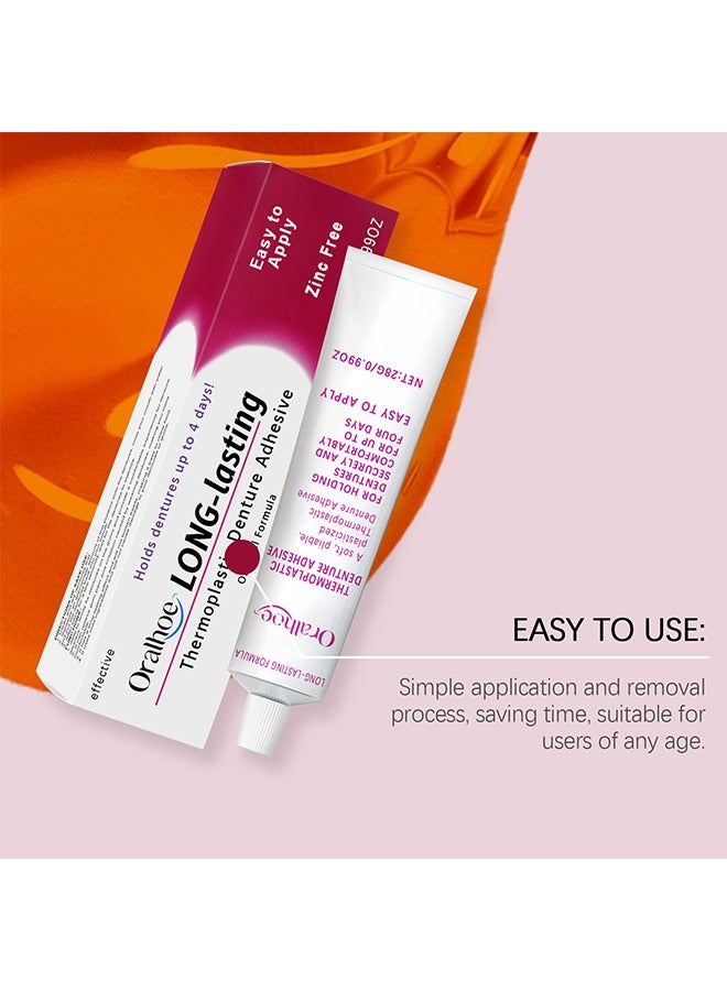 أورالحوي لاصقة أطقم الأسنان من البلاستيك الحراري، لاصقات ثابتة لأطقم الأسنان، تستخدم لإصلاح وتأمين الأطقم المتخلخلة، لاصقات الأسنان للأطقم 28 غرام - Image 3