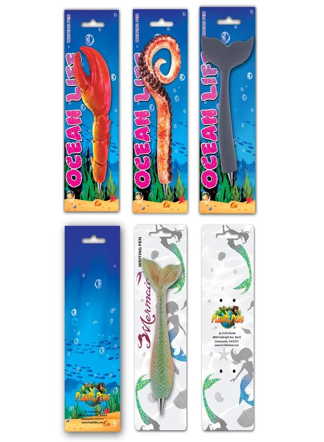 Planet Pens Bundle of Crab Claw, Octopus Arm, Mermaid Tail, Whale Tail Novelty Pens - Unique Ballpoint Pens Colorful Sea Life Writing Pens Instrument For School & Office - 4 Pack - Image 4