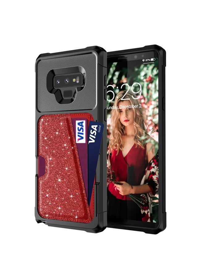 اس-توب جراب لهاتف Samsung Galaxy Note9 مع حقيبة بطاقات مغناطيسية لامعة - Image 2