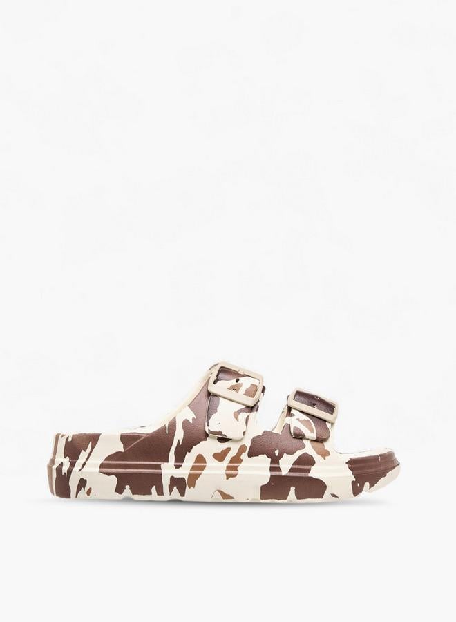 سيليست صنادل نسائية بطبعة حيوانات بإبزيم مزدوج - Image 1