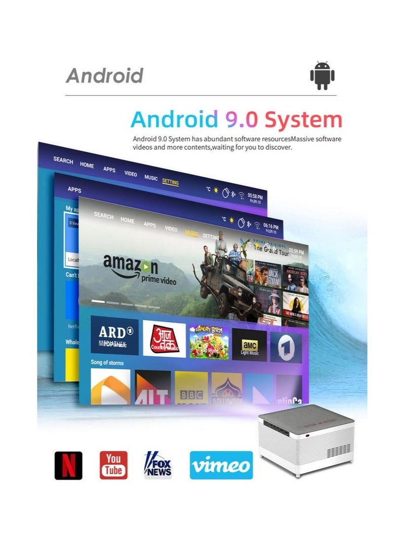 T55 Wireless Wifi Full Hd 1080p Portable Smart Home Outdoor Movie Video Led Projector 9000 lumens 400ans  - Image 4