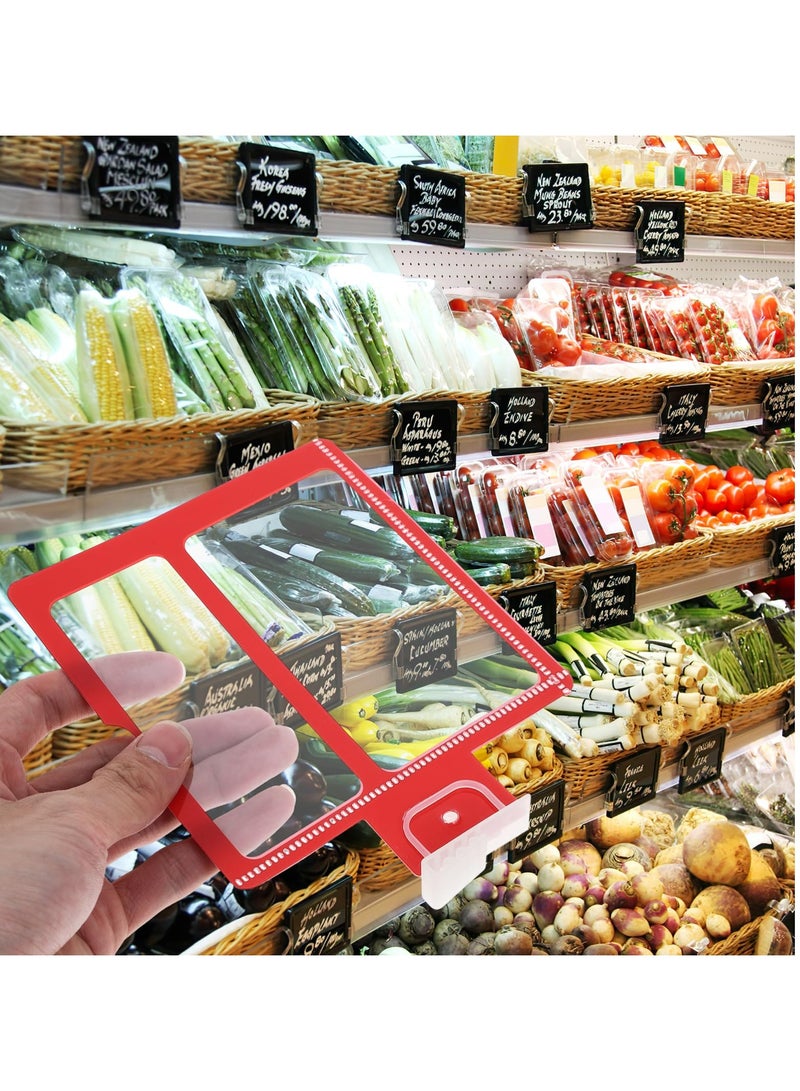 Excefore مجموعة من 5 حاملات شارات أفقية شفافة، وأغلفة بطاقات شفافة لبطاقات الأسعار في المراكز التجارية، ومشابك ملصقات الأسعار لعرض البضائع - Image 3