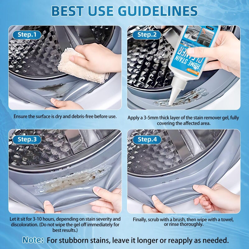 Nanoxa Household Stain Remover Gel, Effective Home Cleaner, Washing Machine Cleaner for Washing Machine Strips, Kitchen Sinks, Tiles, Grout, Bathroom, Refrigerator Strips - Image 5