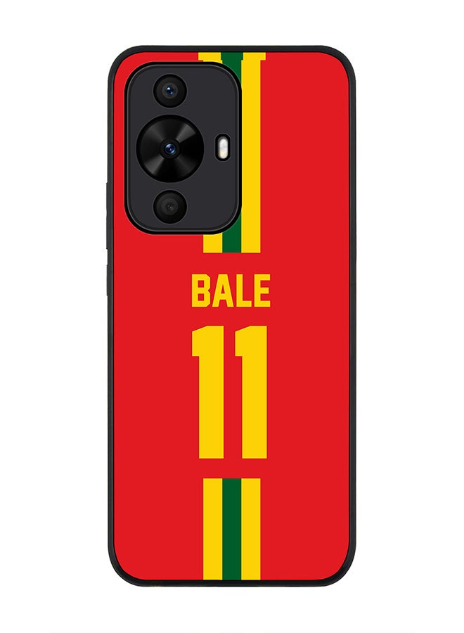 Stylizedd Rugged Black edge case for Huawei nova 12s / Huawei nova 11/ Huawei nova 12 Lite 4G, Slim fit Soft Cover - Football Team - Wales, Player Name - Bale - Image 1