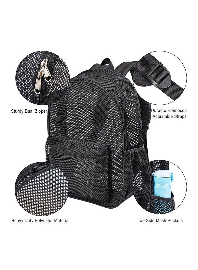LING Transparent mesh black backpack, beach backpack - Image 5