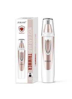 ZORAMI Ear and Nose Hair Trimmer Clipper - 2025 Professional Painless Eyebrow & Facial Hair Trimmer for Men Women, Battery-Operated Trimmer with IPX7 Waterproof, Dual Edge Blades for Easy Cleansing Pink  - Image 1
