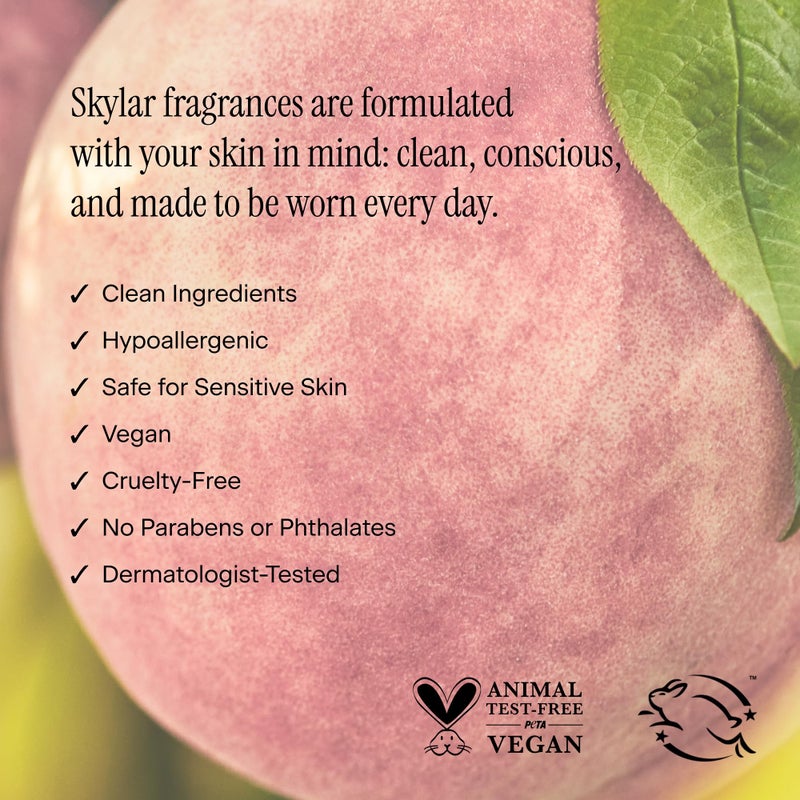 Skylar Peach Fields Hair & Body Mist | Hypoallergenic & Clean Fragrance | Vegan, Cruelty Free, and Safe For Sensitive Skin | 80 ML, 2.7 Fl Oz - Image 5