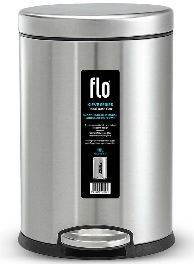 Dustbin - kieve  matt steel 18l