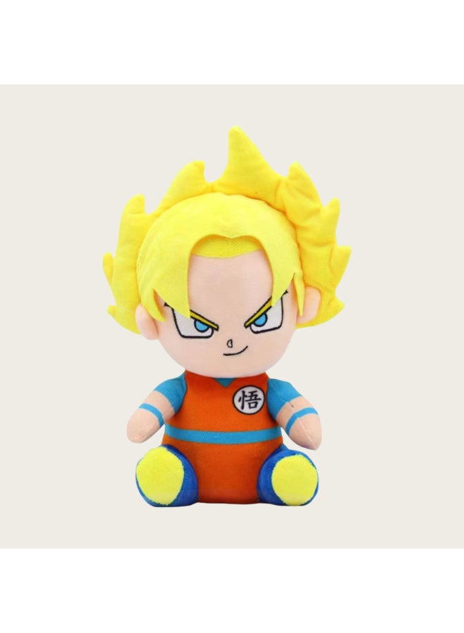 Hot Dragon Ball Monkey King Vegetate Blue Plush Toy Doll Doll Catch Machine Doll-Specifications:Yellow Wukong-Color:Height About 27cm, Weight 125g - Image 1