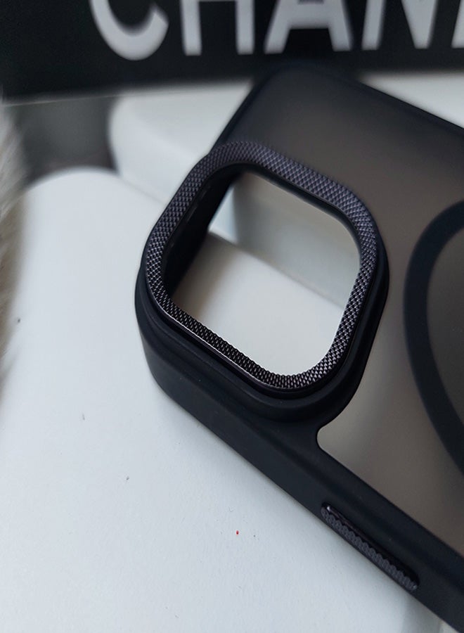 Premium Shockproof MagSafe Case for iPhone 15 Pro with Metal Camera Frame – Stylish Matte Magnetic Mobile Cover for Men, Women & Youth – Anti-Fingerprint, Camera Protection, Drop Resistant (Black) - Image 4