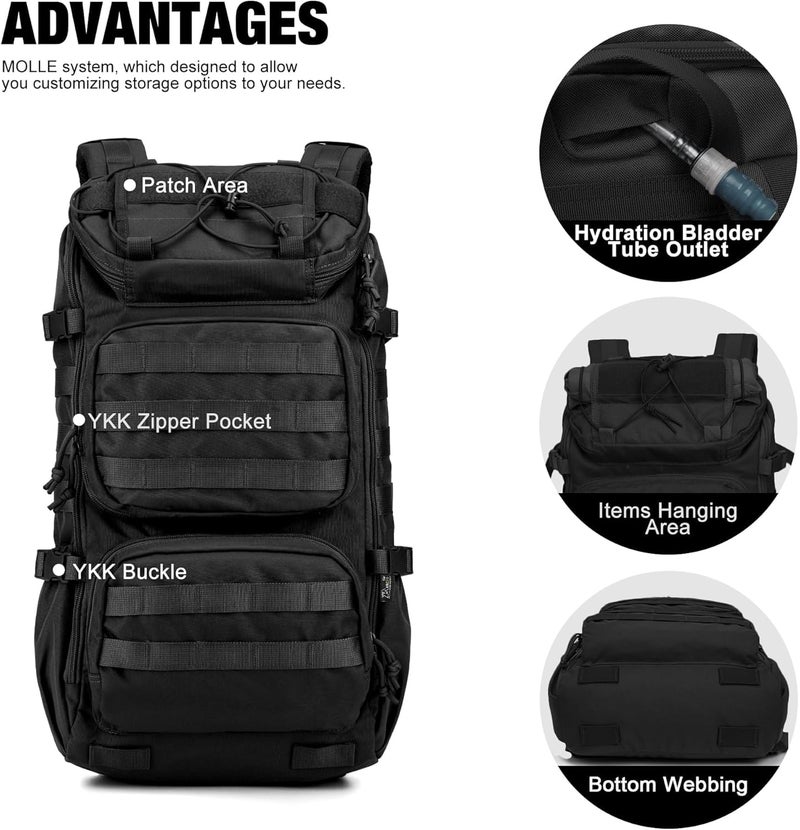 Mardingtop Tactical Backpacks Molle Hiking daypacks for Motorcycle Camping Hiking Military Traveling,25L Backpack - Image 3