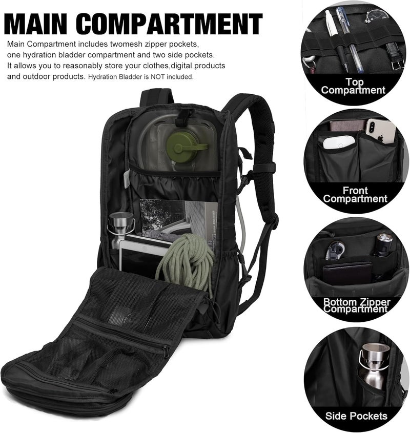 Mardingtop Tactical Backpacks Molle Hiking daypacks for Motorcycle Camping Hiking Military Traveling,25L Backpack - Image 4
