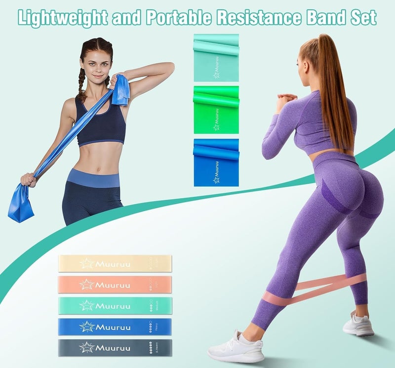 Muuruu Pilates Equipment Kit for Home Workout - 14'' Magic Circle Set with Resistance Bands, Weights, and Accessories - Image 5