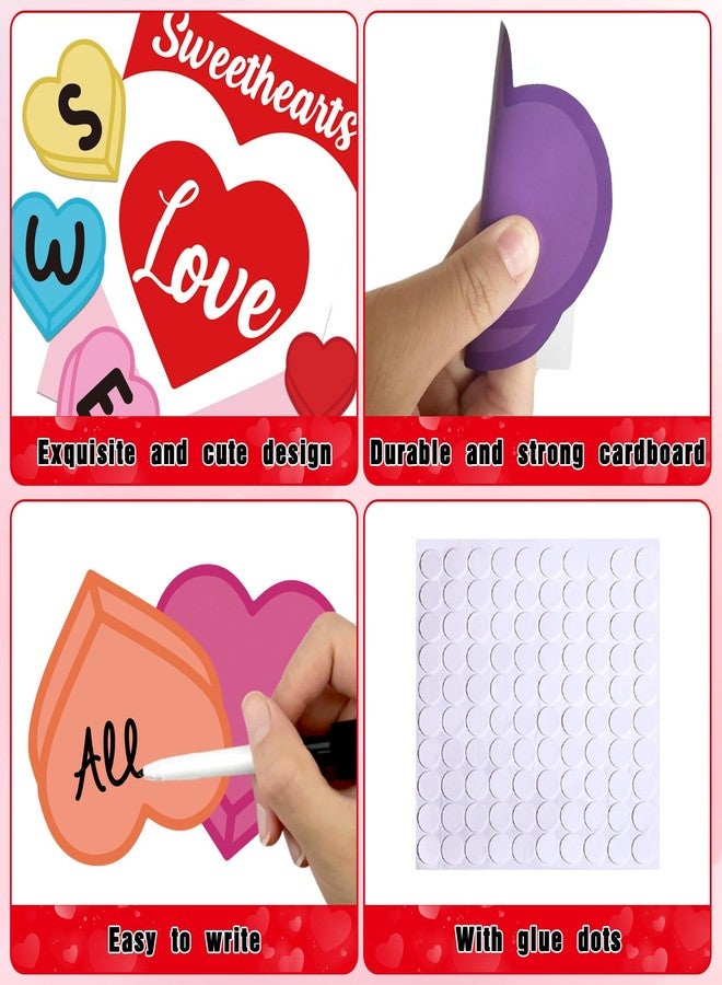 BelleAngle Valentine's Day Bulletin Board Set Happy Valentine's Day Sweet Heart Classroom Decorations A Class Full of Sweethearts Themed Cut-Outs for School Classroom Bulletin Board Decorations - Image 3
