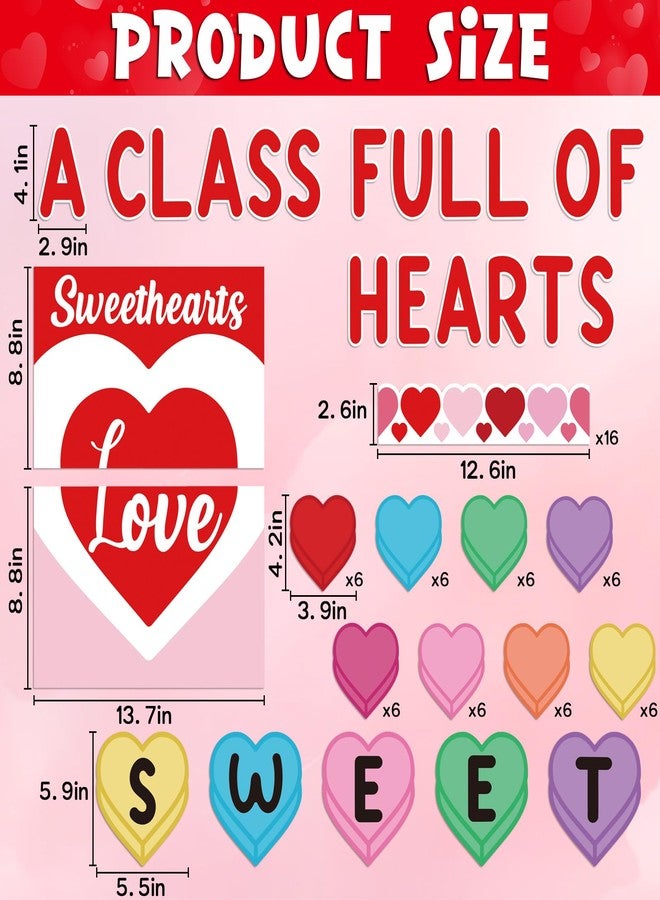 BelleAngle Valentine's Day Bulletin Board Set Happy Valentine's Day Sweet Heart Classroom Decorations A Class Full of Sweethearts Themed Cut-Outs for School Classroom Bulletin Board Decorations - Image 2