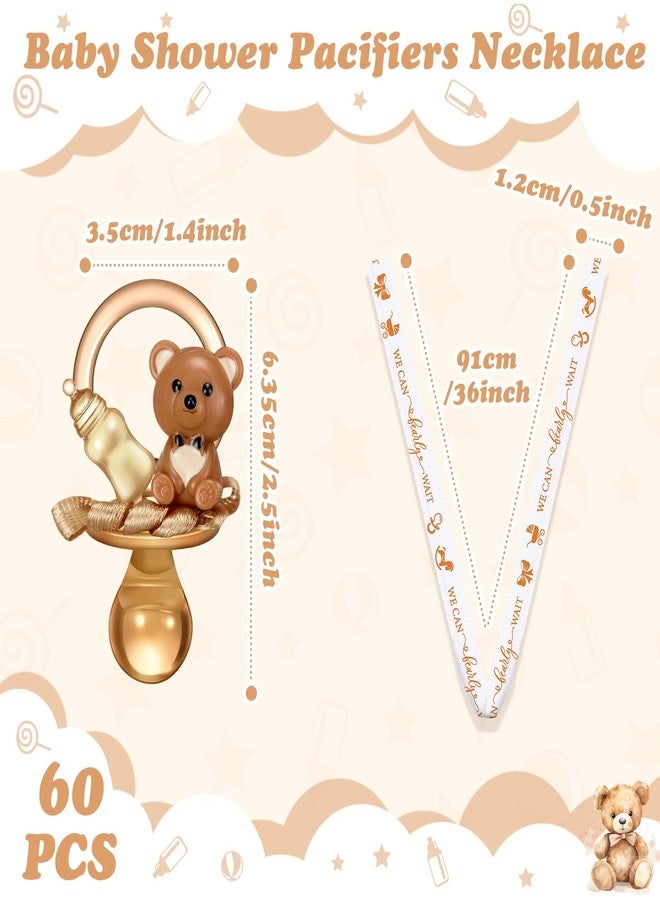 Coume 60 Pcs Baby Shower Pacifiers Necklace Bear Bottle Acrylic Pacifiers Party Favors Acrylic Charm Necklace for Guest Baby Shower Gifts Table Scatter Decorations - Image 4