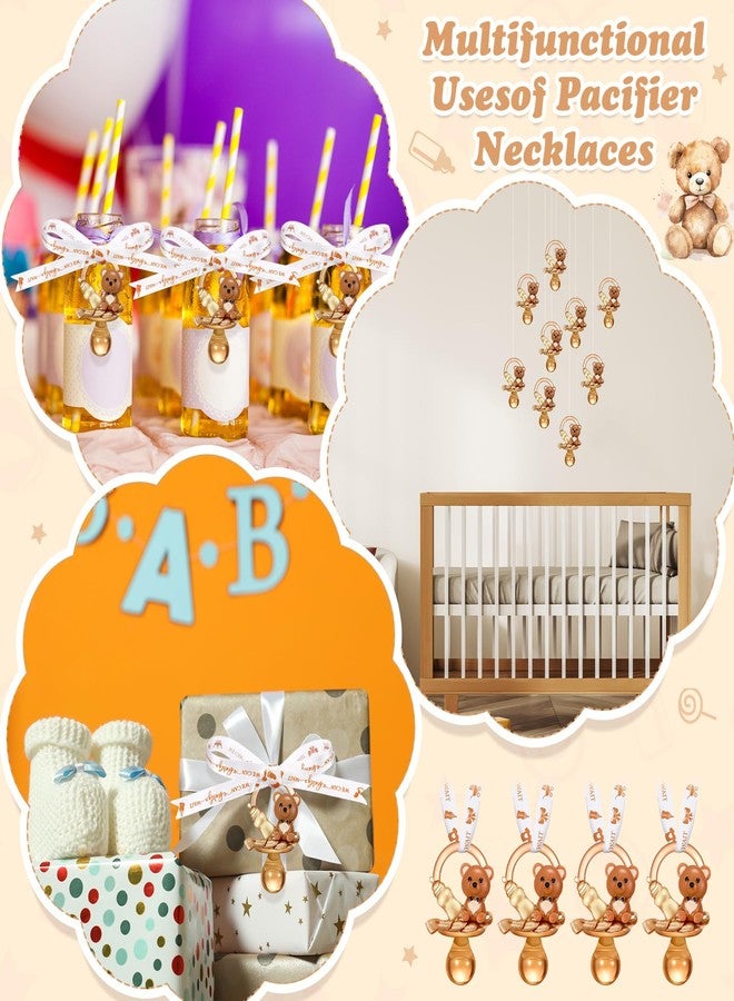 Coume 60 Pcs Baby Shower Pacifiers Necklace Bear Bottle Acrylic Pacifiers Party Favors Acrylic Charm Necklace for Guest Baby Shower Gifts Table Scatter Decorations - Image 5