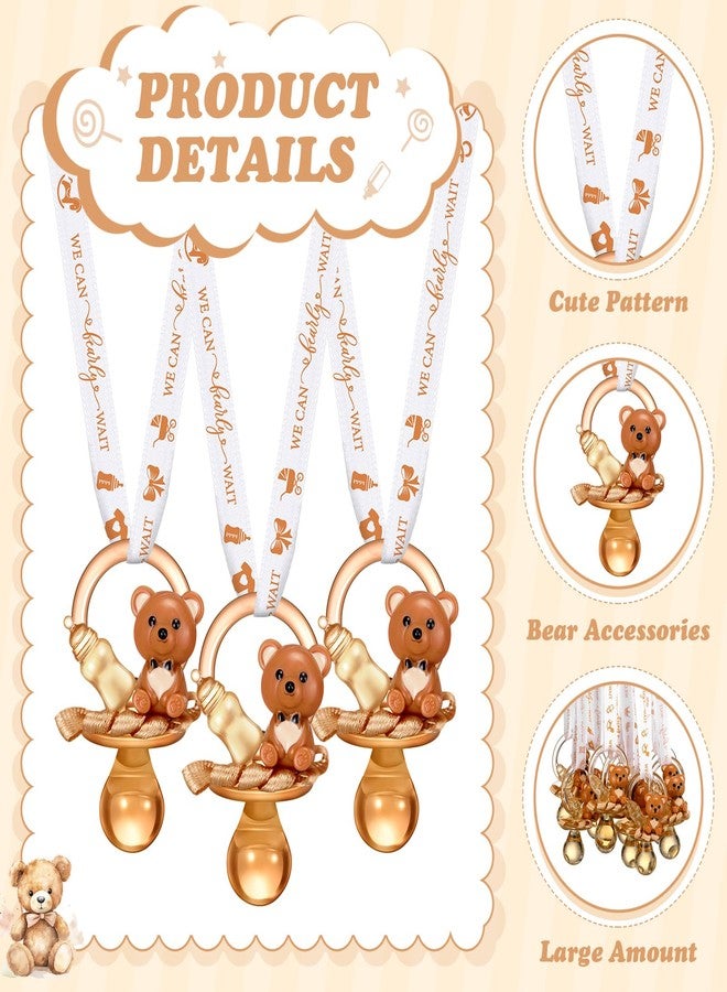 Coume 60 Pcs Baby Shower Pacifiers Necklace Bear Bottle Acrylic Pacifiers Party Favors Acrylic Charm Necklace for Guest Baby Shower Gifts Table Scatter Decorations - Image 2