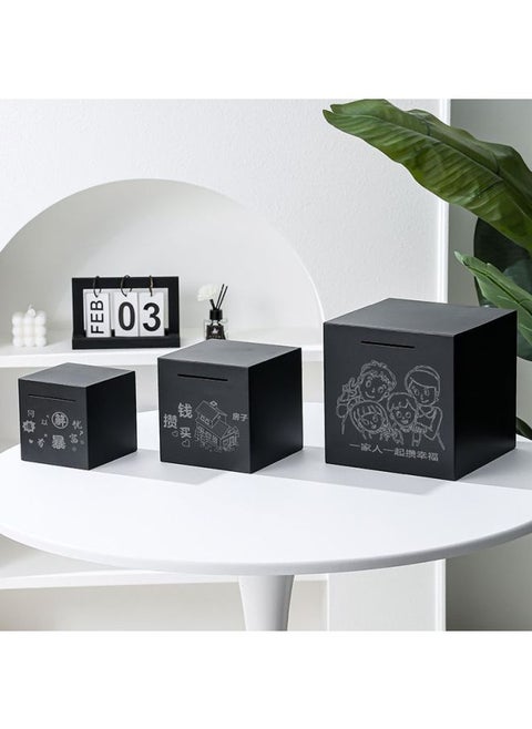 Stainless Steel Piggy Bank Can Only Enter The 2025 High-value Large-capacity Piggy Bank For Children, Boys And Girls-Color:Pattern [i Save The Future With You] + Planner Stickers-Size:Upgraded Version Of Black Extra Large Size And Thickened For 250k Yuan