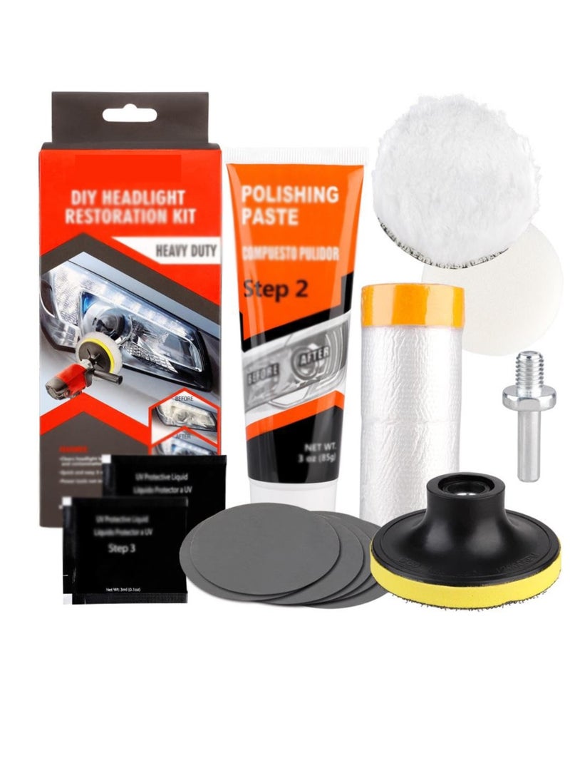 SYOSI Head light Repair Headlamp Restoration Kit, DIY Headlamp Brightener Car Care Repair kit, Head Lense Clean, Reliable Car Headlight Restoration Kit, for Cars Bikes Motorcycles Car Repair Tool - Image 1