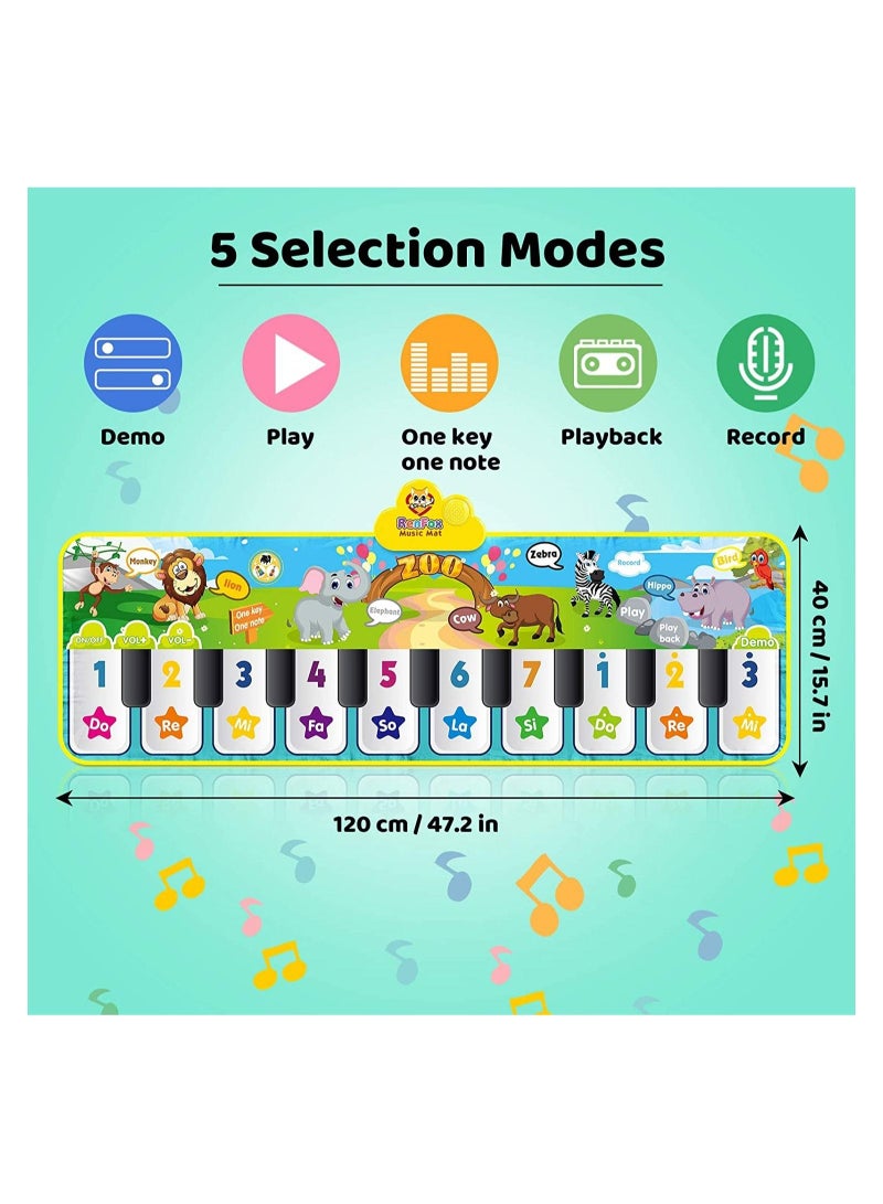 NIBEMINENT Baby Musical Mats with 42 Music Sounds, Kid Floor Piano Keyboard Dance Mat Animal Blanket Touch Playmat, Early Education Toys Gift for 1 2 3+ Years Old Toddlers Boys Girls - Image 4