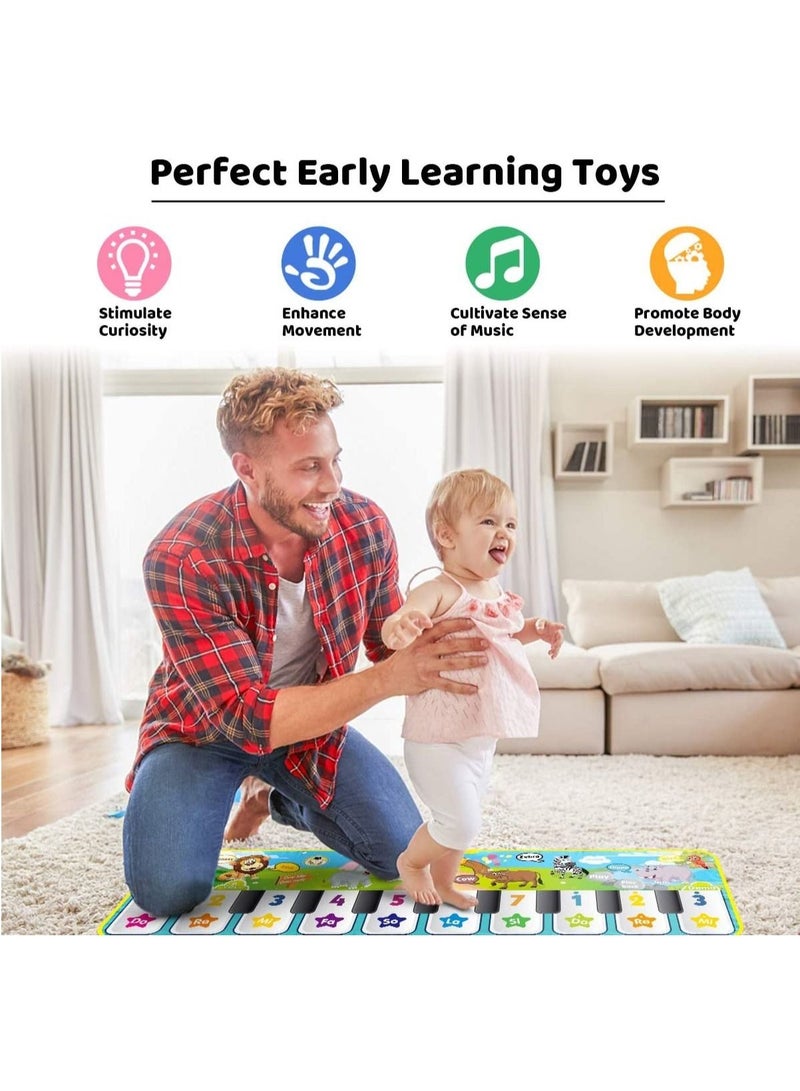 NIBEMINENT Baby Musical Mats with 42 Music Sounds, Kid Floor Piano Keyboard Dance Mat Animal Blanket Touch Playmat, Early Education Toys Gift for 1 2 3+ Years Old Toddlers Boys Girls - Image 2