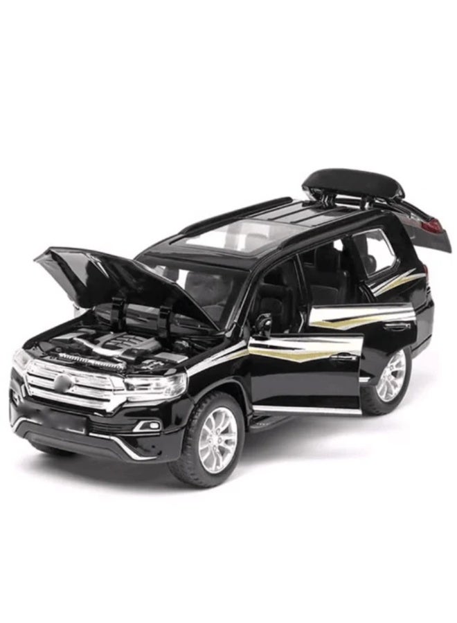Pull Back سيارة موديل تويوتا لاند كروزر مصبوبة مقياس ١:٢٤ - لعبة SUV سحب للخلف مع إضاءة ومؤثرات صوتية وأبواب قابلة للفتح - Image 5
