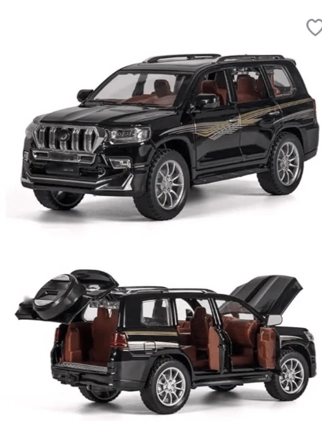 Pull Back سيارة موديل تويوتا لاند كروزر مصبوبة مقياس ١:٢٤ - لعبة SUV سحب للخلف مع إضاءة ومؤثرات صوتية وأبواب قابلة للفتح - Image 3