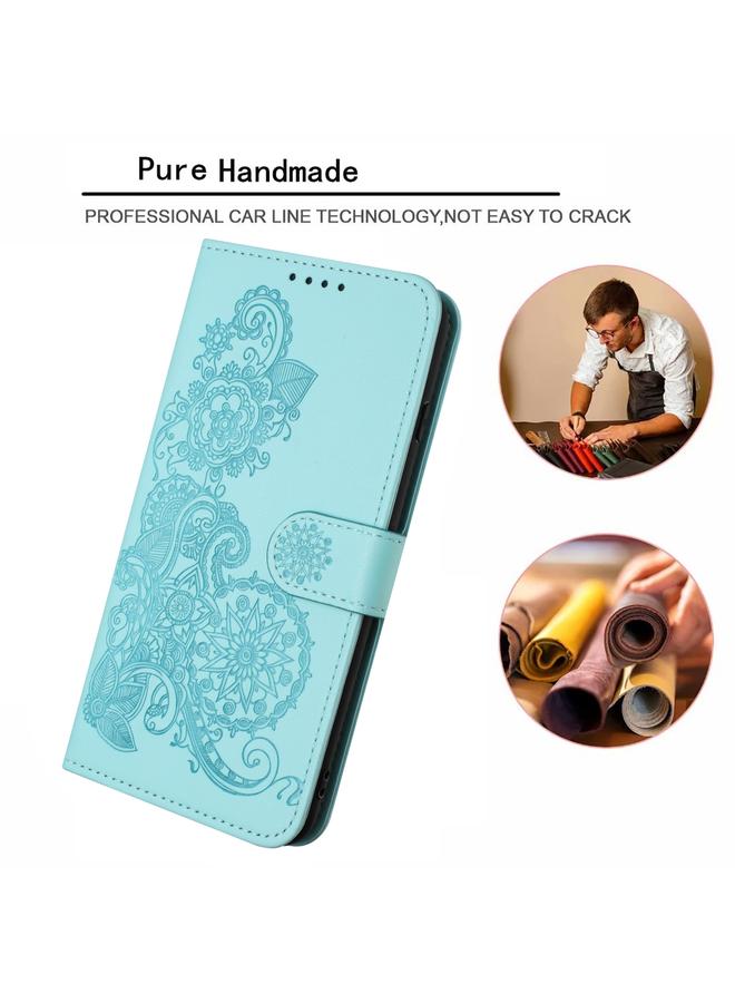 S-TOP Case For Samsung Galaxy S21 Ultra Datura Flower Embossed Flip Leather Phone Case - Image 4