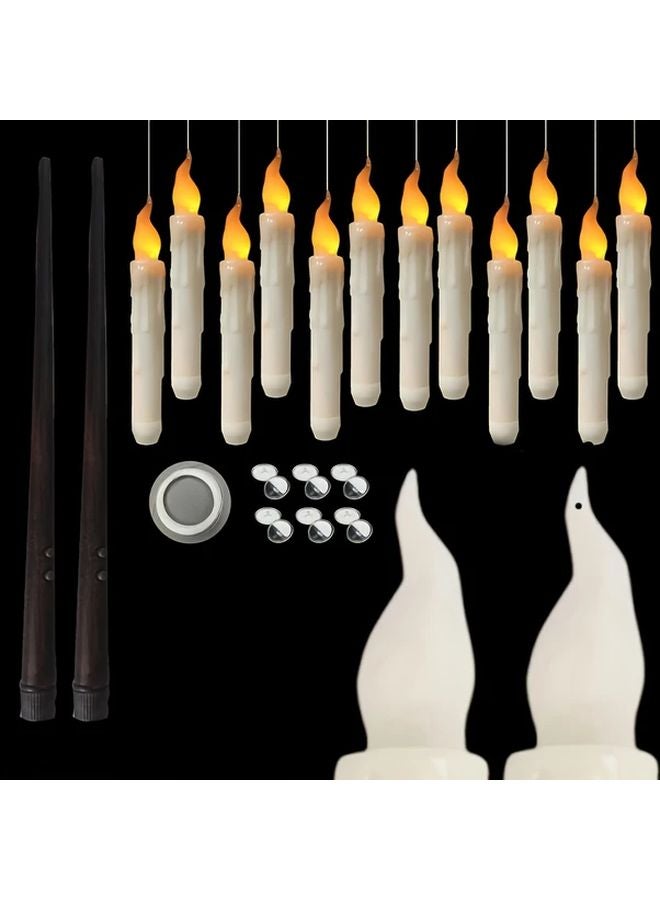 Warm White Flash Flameless Floating Candles With Remote Magic Wand For Wedding Party - Image 2