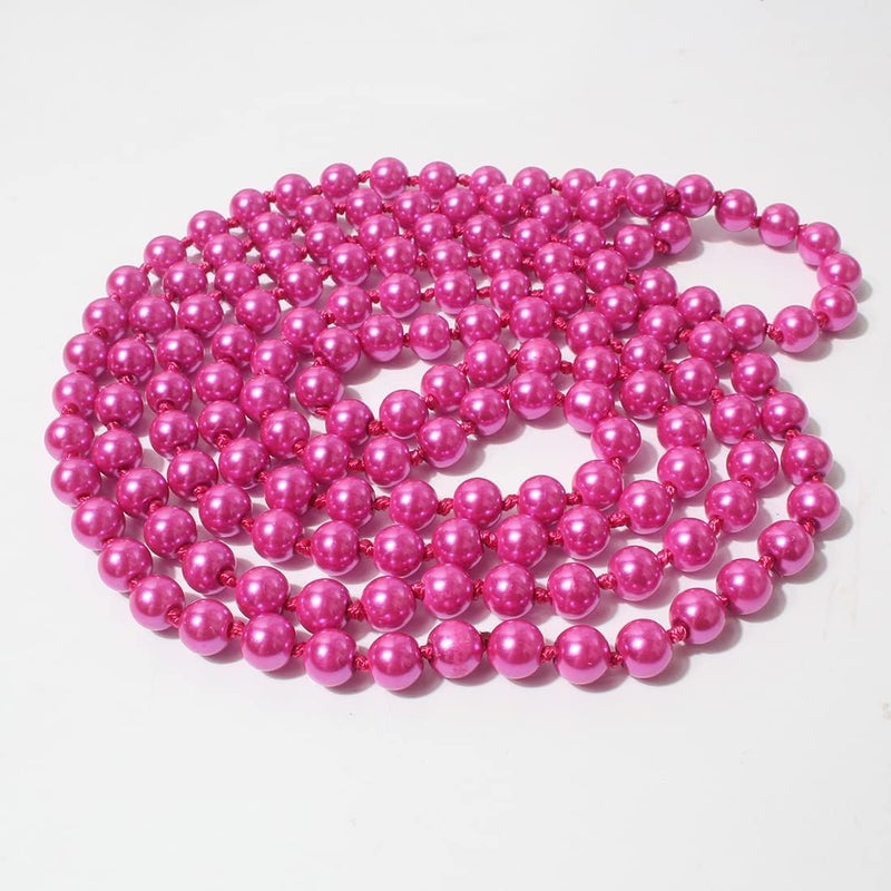 KOSMOS-LI Fashion Faux Pearls Pendants 1920s Beads Cluster Long Pearl Necklace for Costume Party Jewelry 55" - Image 2