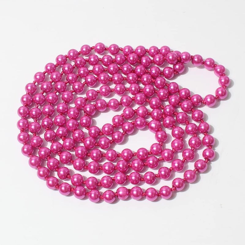 KOSMOS-LI Fashion Faux Pearls Pendants 1920s Beads Cluster Long Pearl Necklace for Costume Party Jewelry 55" - Image 3