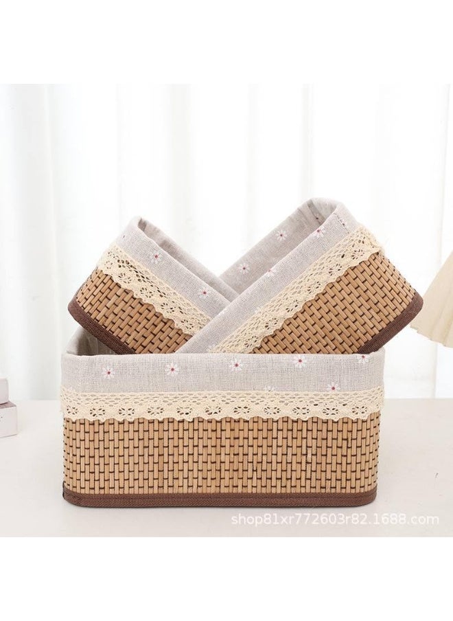Generic - A luxurious, natural-looking, woven rattan basket set that combines a timeless classic with a contemporary feel. It consists of 3 pieces in completely different sizes. - Image 1