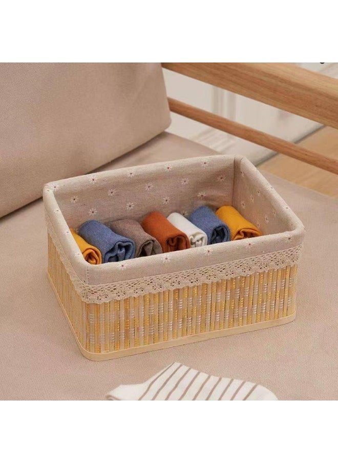 Generic - A luxurious, natural-looking, woven rattan basket set that combines a timeless classic with a contemporary feel. It consists of 3 pieces in completely different sizes. - Image 1