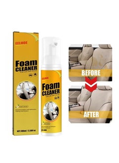 EELHOE Foam Cleaner For Car And House 100ml -Multifunctional No Flushing Car Interior Cleaning,Grease-Free Cleaner All Purpose Foam Cleaner Spray Lemon Flavor For Car House Kitchen  - Image 1